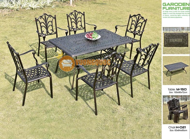 Bộ bàn ghế sân vườn hợp kim kiểu dáng sang trọng ZX M150H021-1